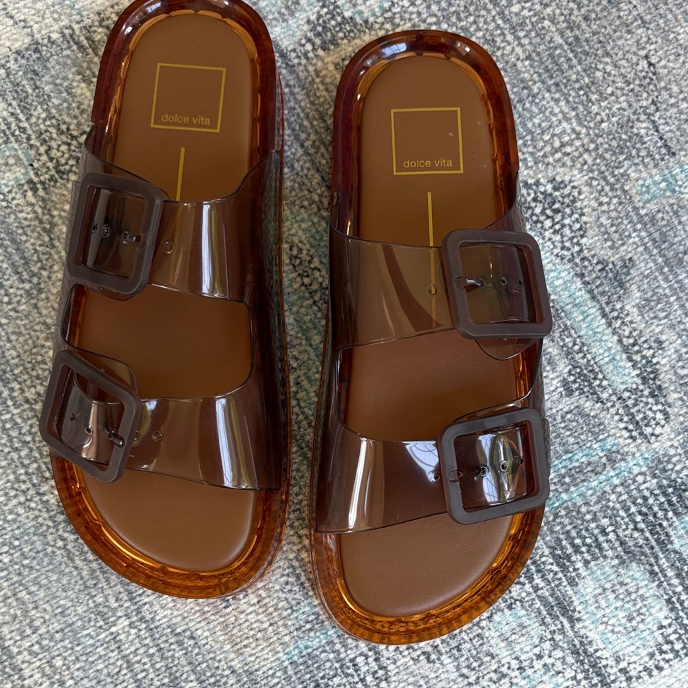 Dolce Vita Brown Slide Sandals